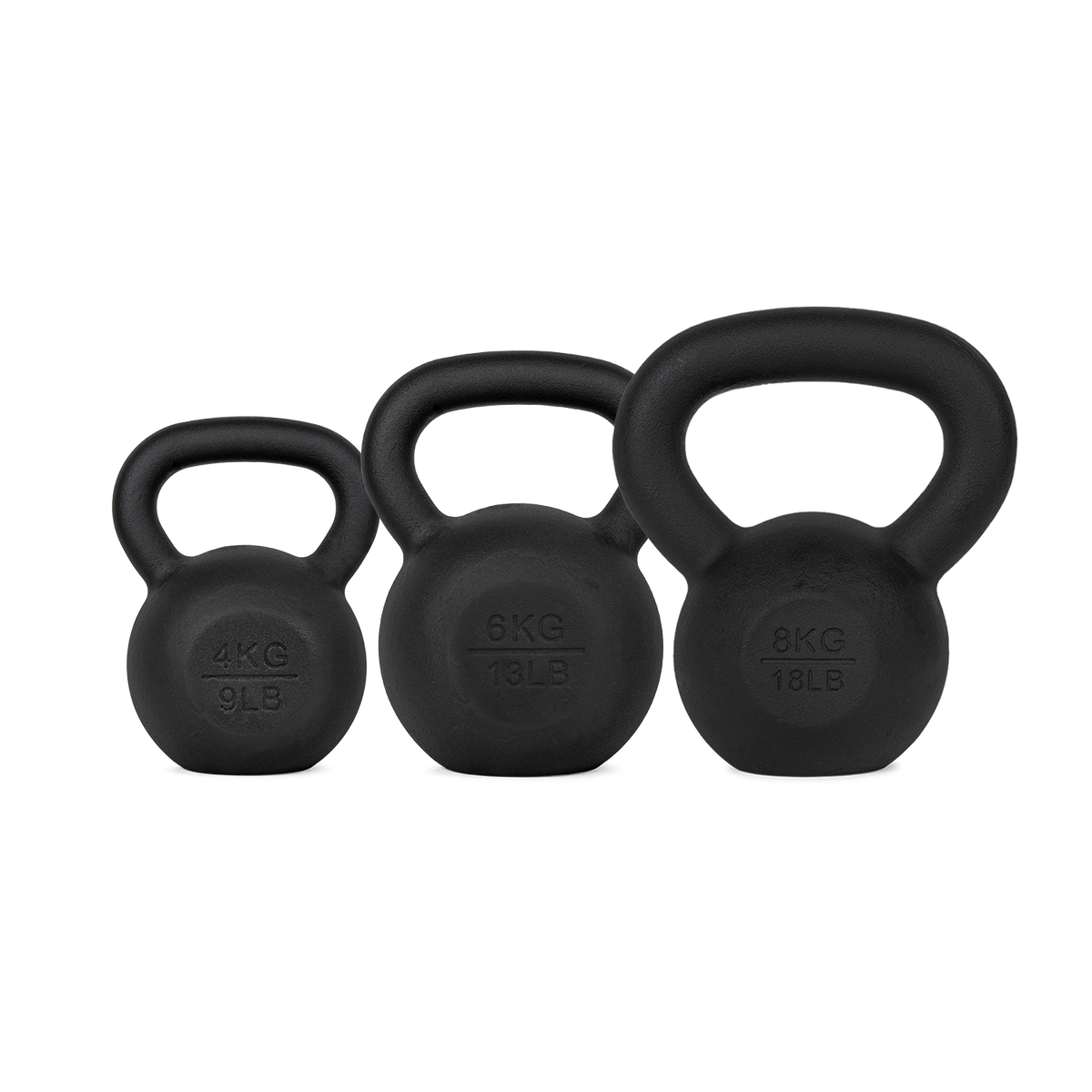 VirtuFit Kettlebell Set Gietijzer 4-6-8 kg - Hoofdafbeelding