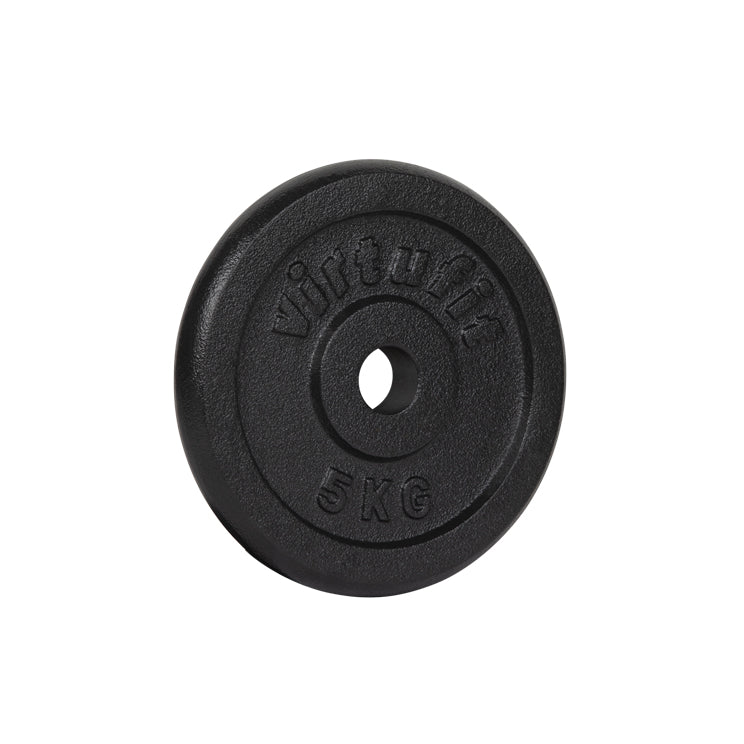 VirtuFit Gietijzeren Halterschijf - Halter gewicht - 30 mm - 5 kg - Zwart - Hoofdafbeelding