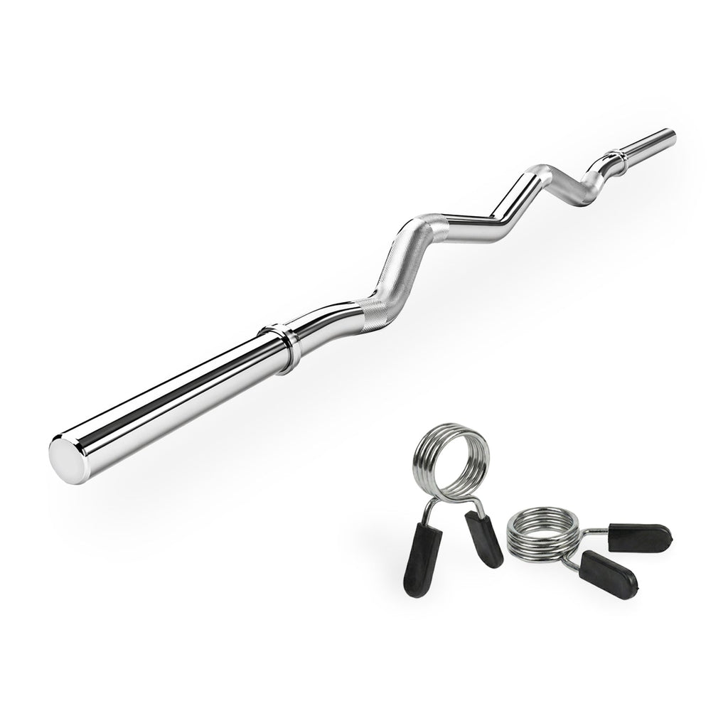 VirtuFit Curlstang - EZ Halterstang - 120 cm - Veerclip - 30 mm - Hoofdafbeelding