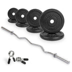 VirtuFit Gietijzeren Halterset - EZ Curlstang - Veerclip - 30 mm - 43 kg - Hoofdafbeelding