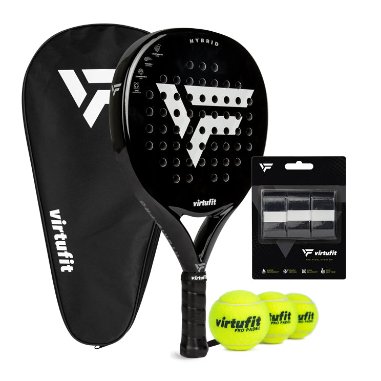 VirtuFit Hybrid Padel Set - Zwart - Silver - Hoofdafbeelding