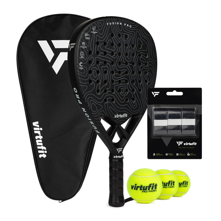 VirtuFit Fusion Pro Padel Set - Zwart - Grijs - Hoofdafbeelding