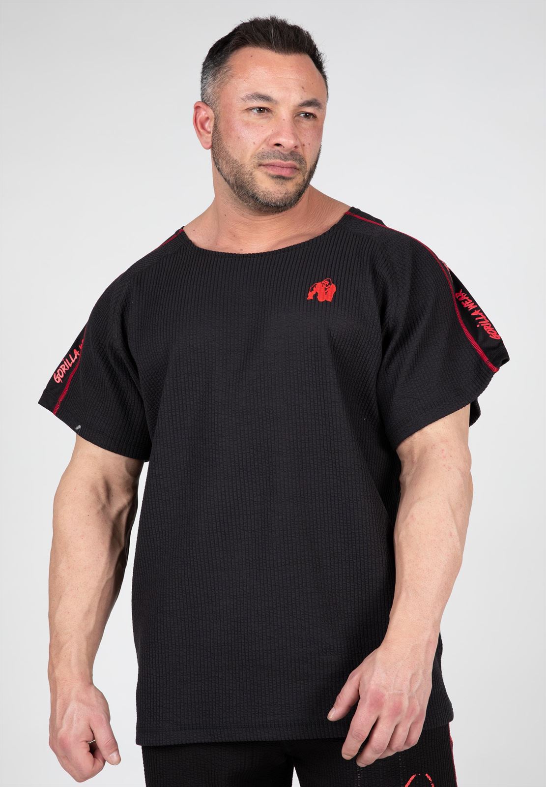 Gorilla Wear Buffalo Old School Workout T-Shirt - Zwart/Rood - Hoofdafbeelding