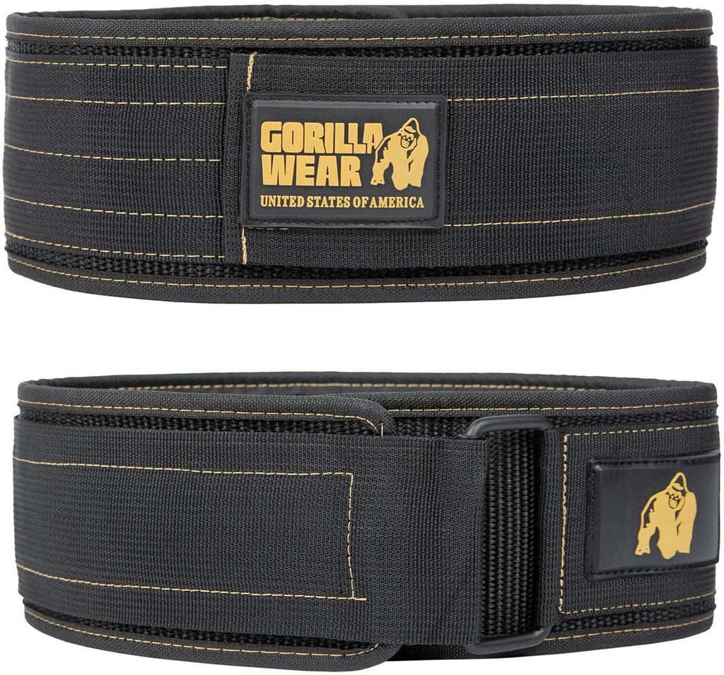Gorilla Wear Halterriem - 4 Inch Nylon Lifting Belt - Zwart/Goud - Hoofdafbeelding