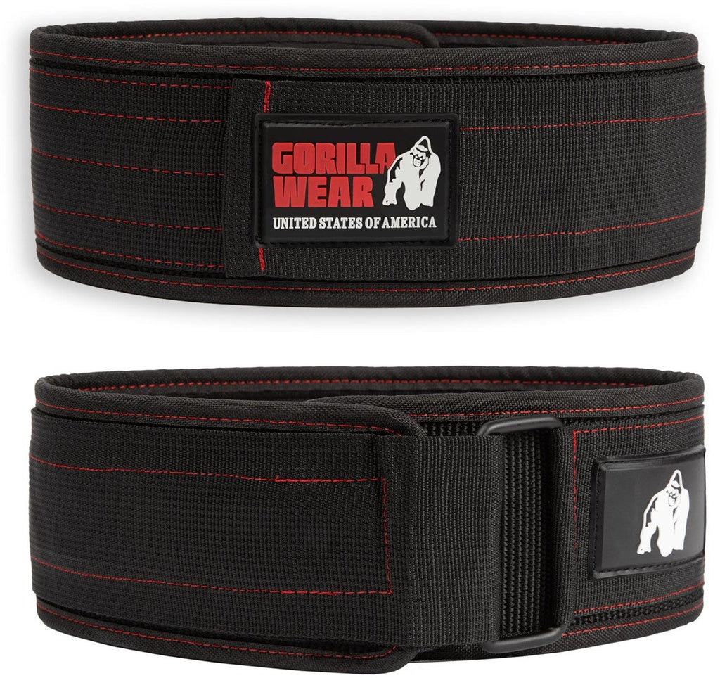 Gorilla Wear Halterriem - 4 Inch Nylon Lifting Belt - Zwart - Hoofdafbeelding