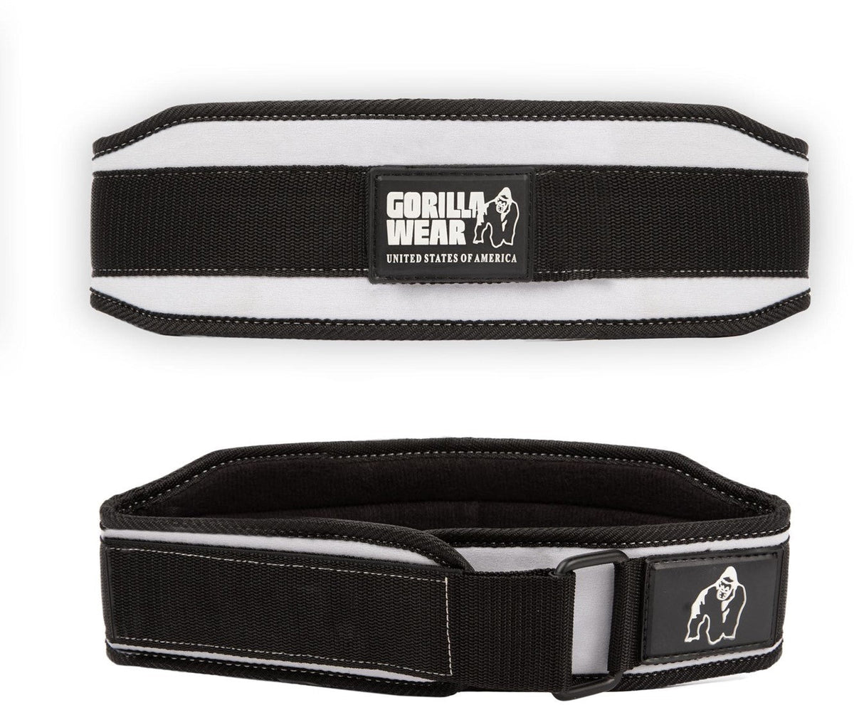 Gorilla Wear Halterriem - 4 Inch Dames Lifting Belt - Zwart/Wit - Hoofdafbeelding