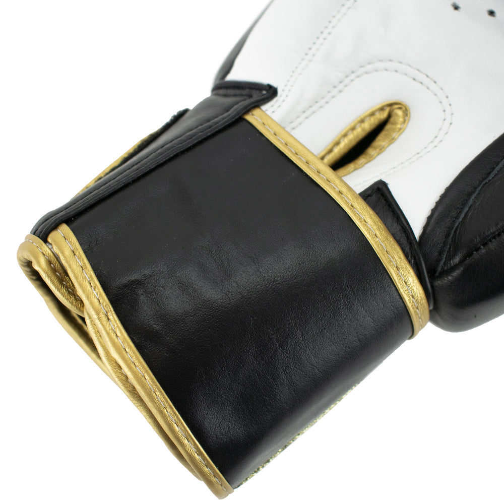 Super Pro Combat Gear Warrior SE Lederen (Kick)Bokshandschoenen - Zwart/Goud/Wit - Afbeelding 5