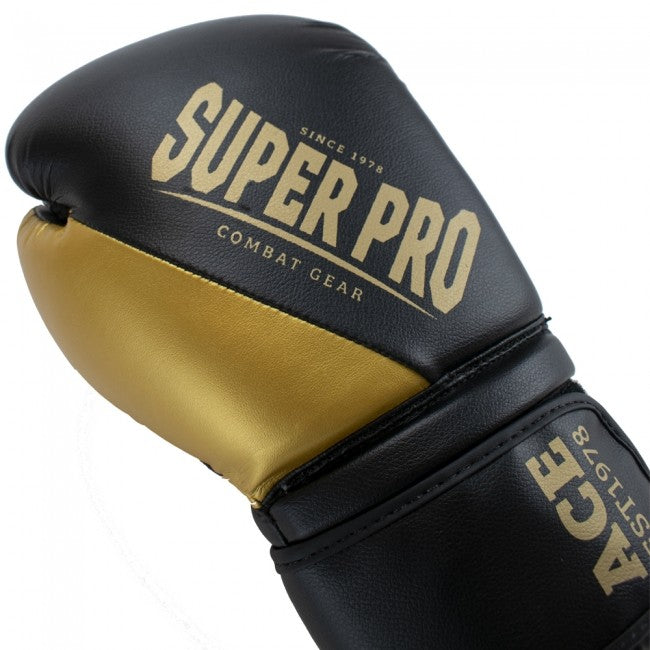 Super Pro Combat Gear Ace (Kick)Bokshandschoenen - Zwart/Goud - Afbeelding 7