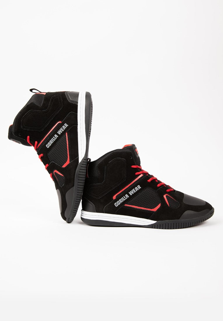 Gorilla Wear Troy High Tops Sportschoenen - Zwart/Rood - In gebruik