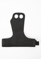 Gorilla Wear 2-Hole Leren Lifting Grips - Zwart - Aanzicht