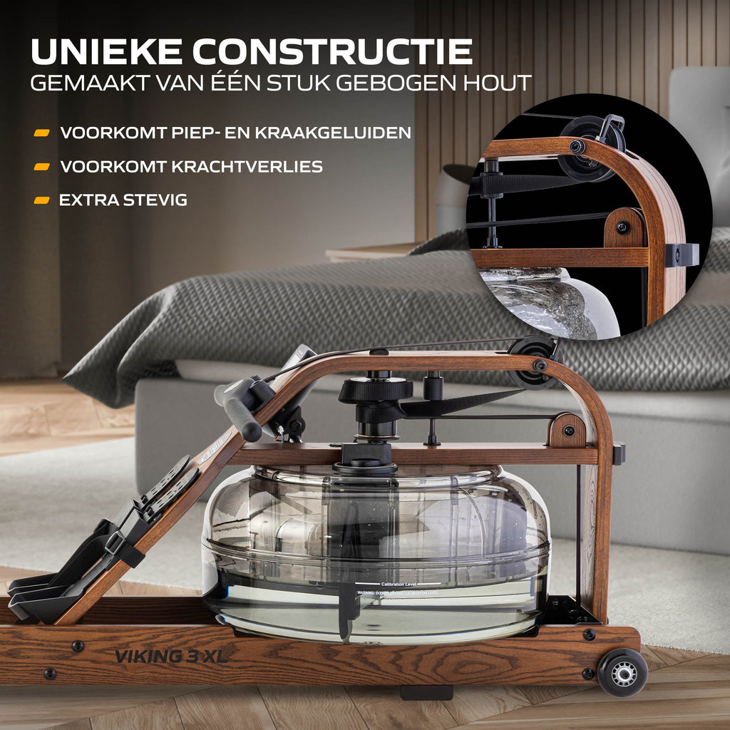 Fluid Rower Viking 3 XL Roeitrainer - Walnoot - Aanzicht