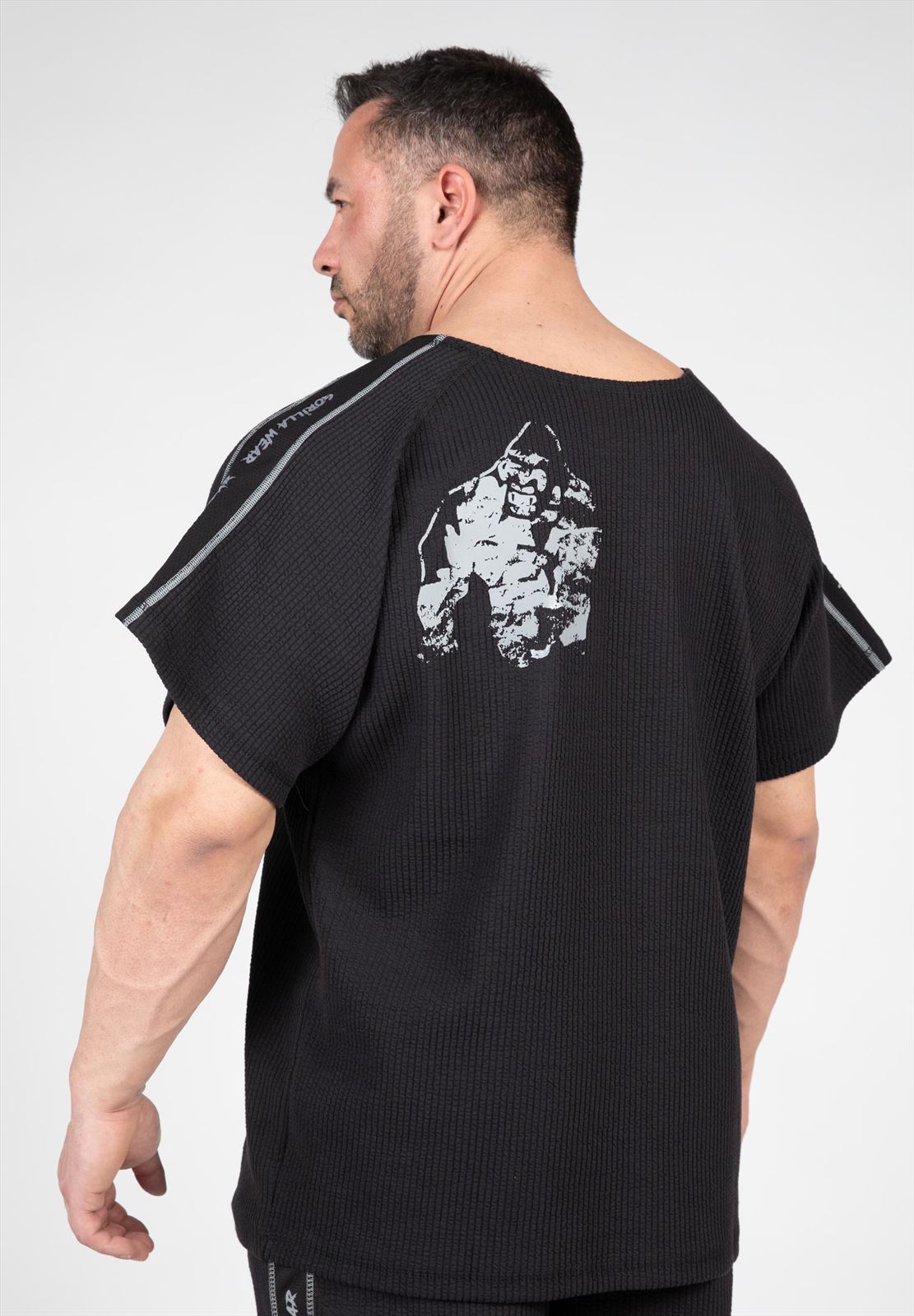 Gorilla Wear Buffalo Old School Workout T-Shirt - Zwart/Grijs - Aanzicht