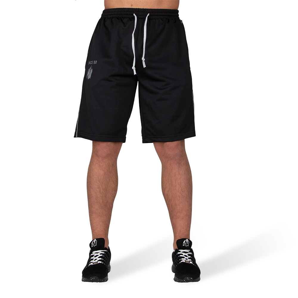 Gorilla Wear Functional Mesh Shorts - Zwart/Rood - Aanzicht