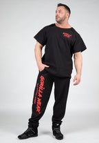 Gorilla Wear Augustine Old School Trainingsbroek - Zwart/Rood - Aanzicht
