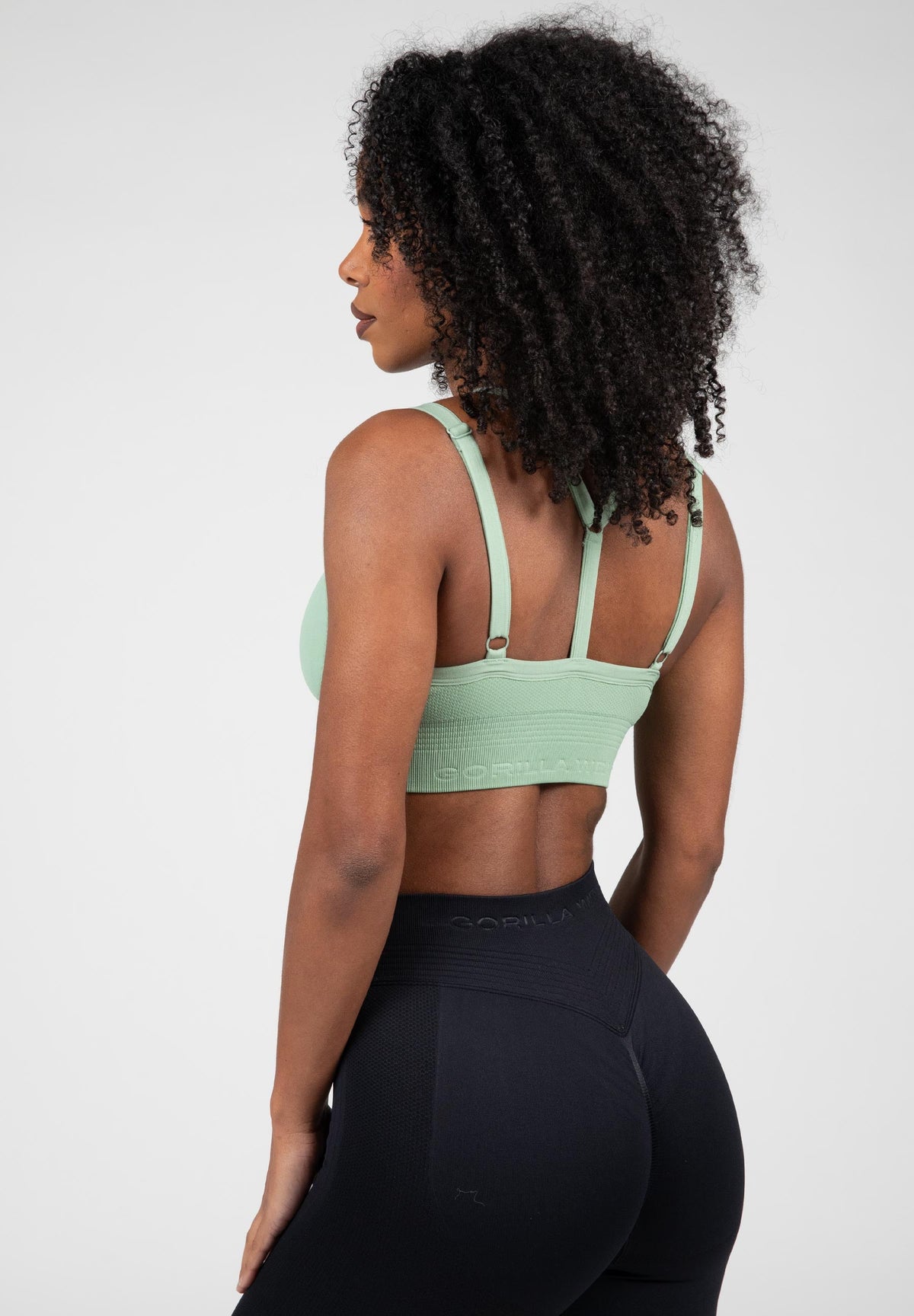 Gorilla Wear Whitney Seamless Sportbeha - Groen - Aanzicht