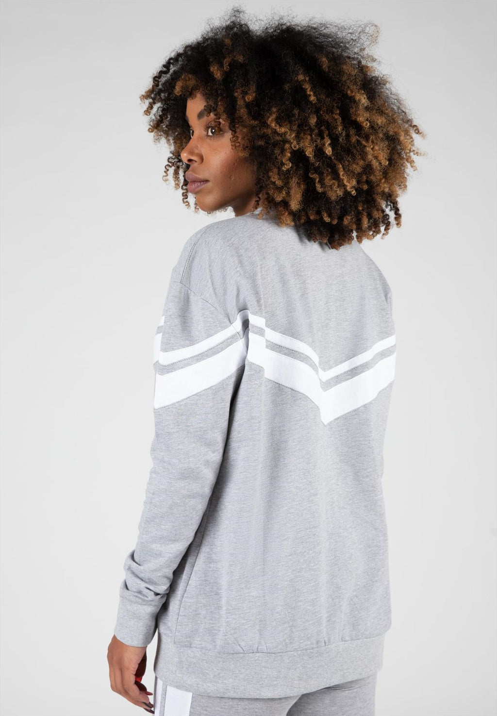 Gorilla Wear Hailey Oversized Sweater - Grijs Gemeleerd - Aanzicht