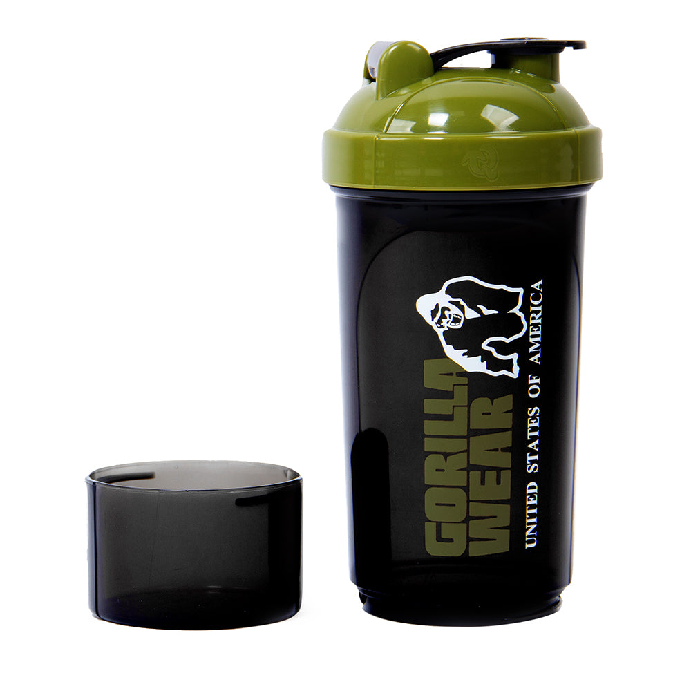 Gorilla Wear Shake Beker - 500 ml - Zwart/Legergroen - Aanzicht