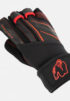 Gorilla Wear Dallas Wrist Wrap Handschoenen 2.0 - Zwart/Rood - Aanzicht