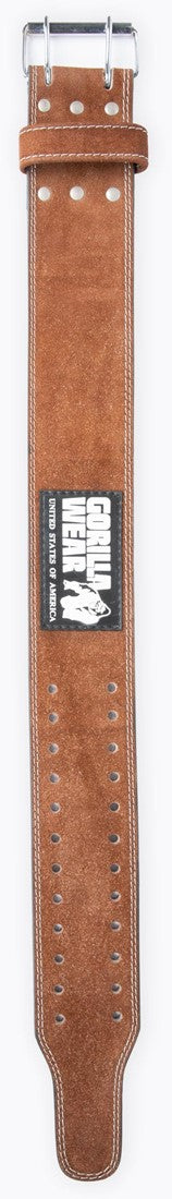 Gorilla Wear Halterriem - 4 Inch Leren Lifting Belt - Bruin - Aanzicht