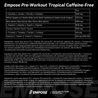 Empose Nutrition Pre-Workout Accelerate - Cafeïnevrij - 360 gr - Tropical - Aanzicht