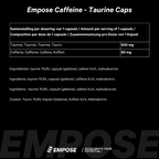 Empose Nutrition Cafeïne / Taurine Caps - 100 Capsules - Aanzicht