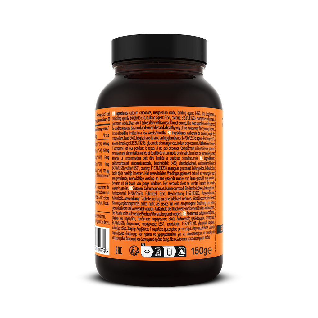 QNT Calcium, Magnesium en Zinc - 60 Tabletten - Aanzicht