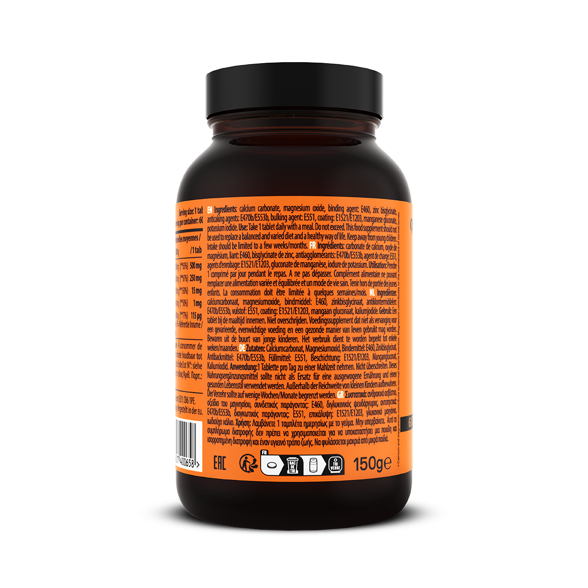 QNT Calcium, Magnesium en Zinc - 60 Tabletten - Aanzicht