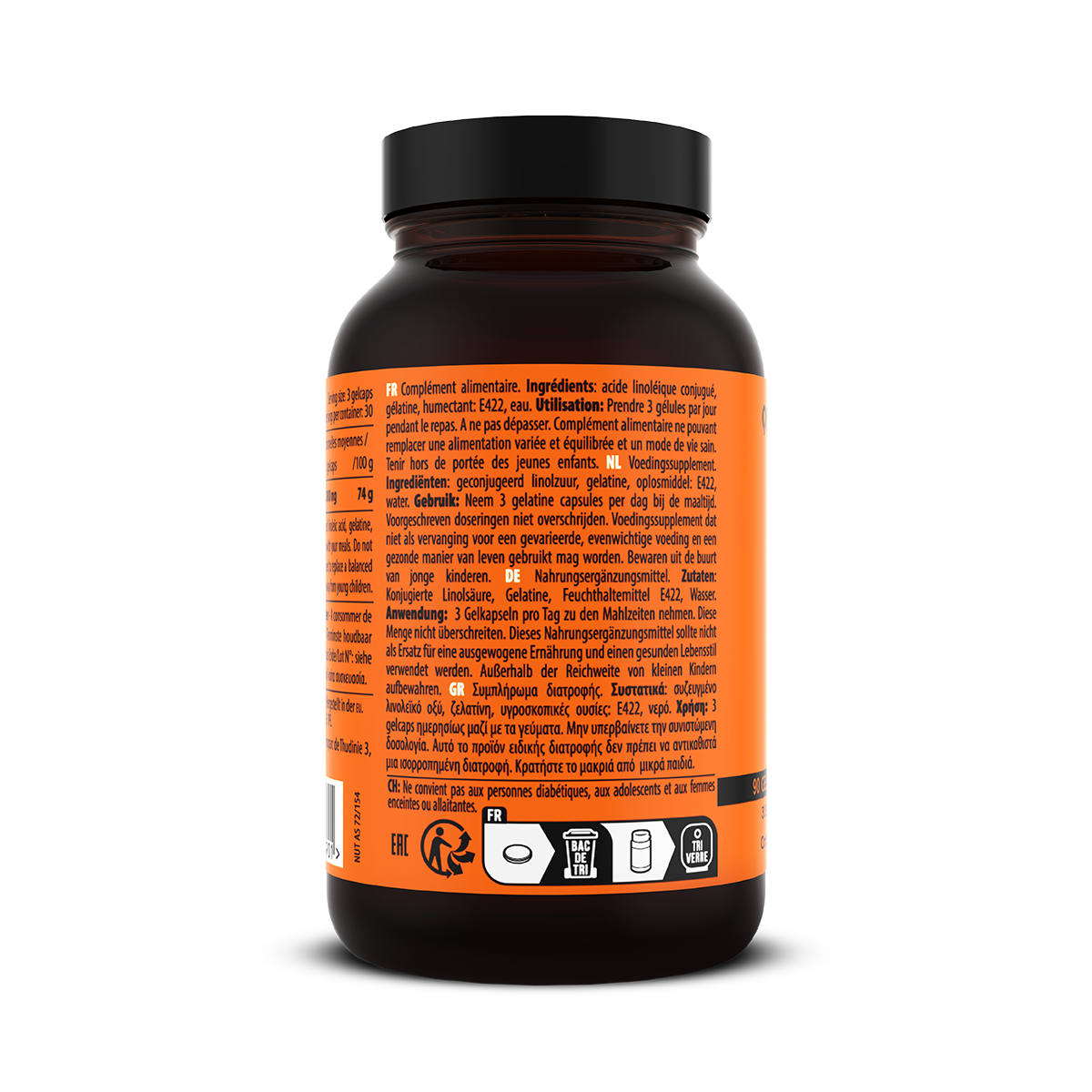 QNT CLA 1000 mg - 90 Gel Capsules - Aanzicht