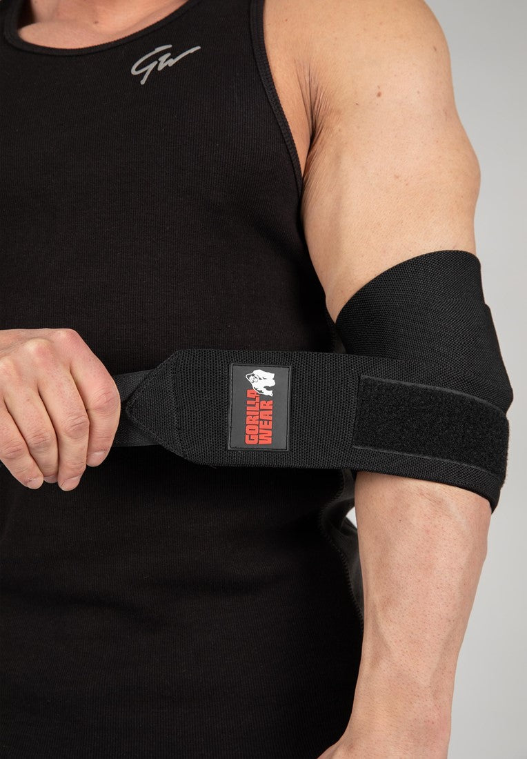 Gorilla Wear Elbow Wraps - Zwart - Aanzicht