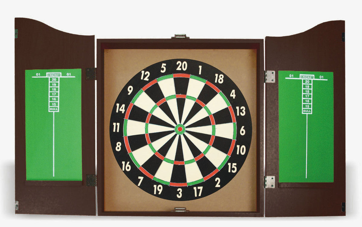 Equinox Dartbord Kabinet Set Pegasus- Inclusief 6 Dartpijlen - Aanzicht