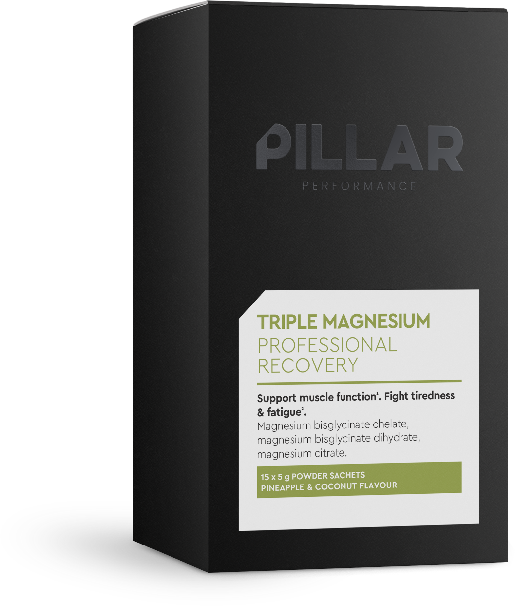 PILLAR Performance Triple Magnesium Travel Pack - 15 x 5 gr - Pineapple & Coconut - Vooraanzicht