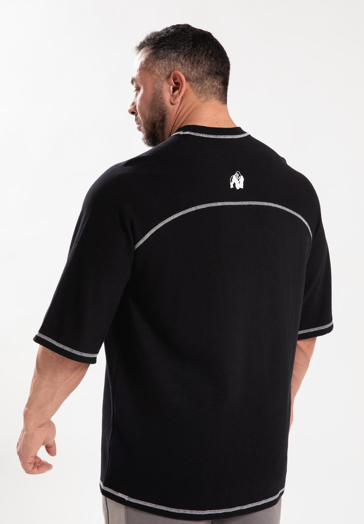 Gorilla Wear Finley Oversized T-shirt - Zwart/Grijs - Aanzicht