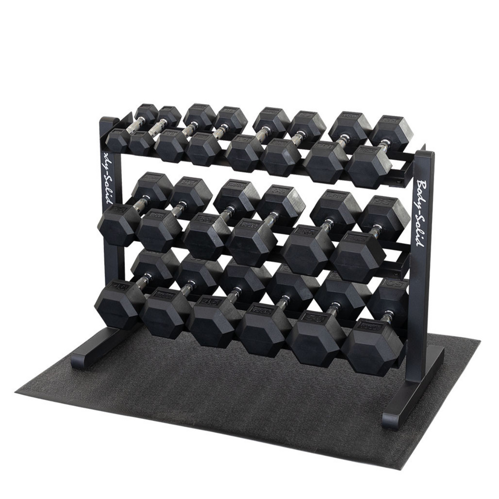 Body-Solid GDR363B 3-Laags Dumbbell Opbergrek - Aanzicht