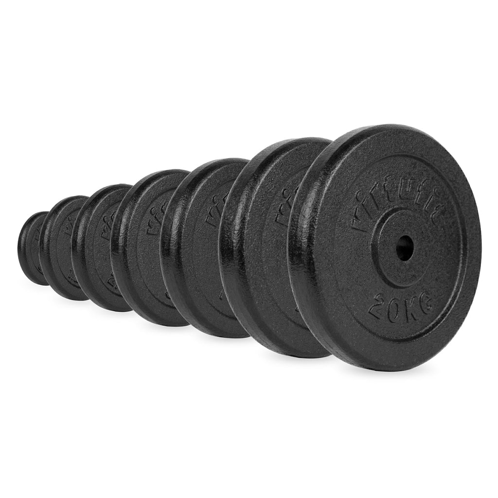 VirtuFit Gietijzeren Halterschijf - Halter gewicht - 30 mm - 5 kg - Zwart - Aanzicht