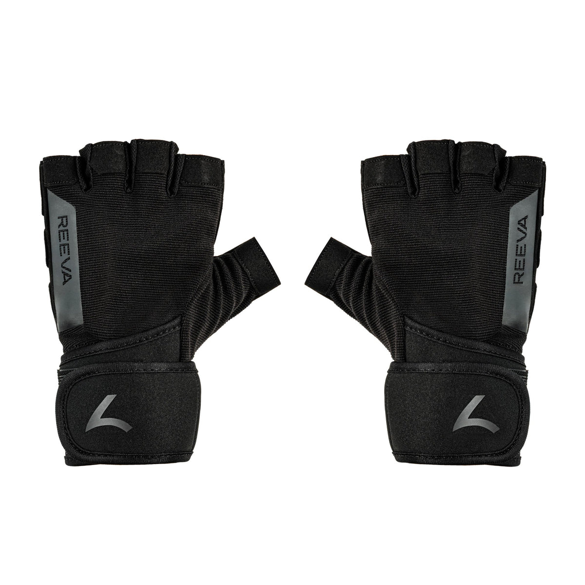 Reeva Fitness Handschoenen met Wrist Wrap - Zwart - Aanzicht