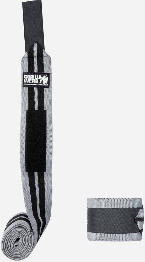 Gorilla Wear Knee Wraps - Grijs/Zwart - Aanzicht