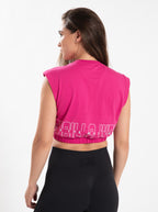 Gorilla Wear Albion Oversized Crop Top - Roze - Aanzicht