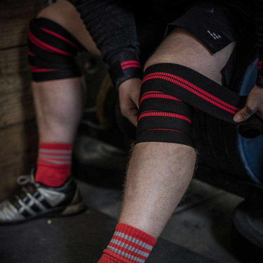 Harbinger Red Line Knee Wraps - Aanzicht