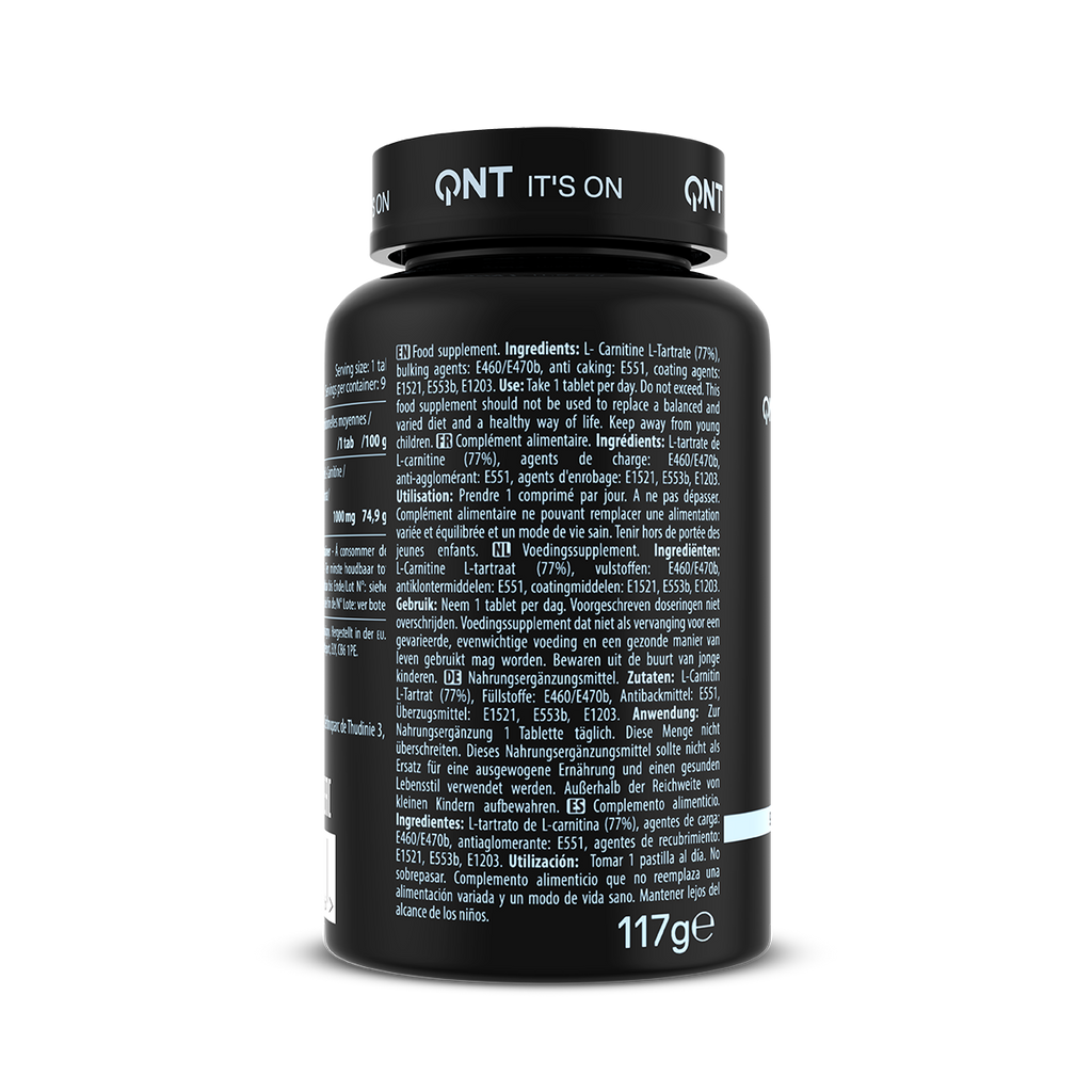 QNT Maxi L-Carnitine - 1000 mg - 90 Tabletten - Aanzicht