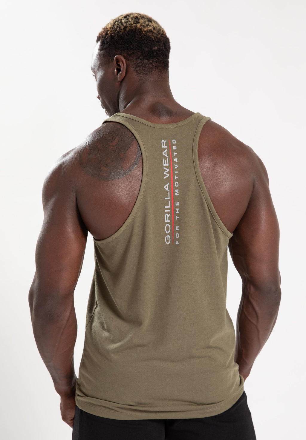 Gorilla Wear Lafayette Tank Top - Legergroen - Achteraanzicht