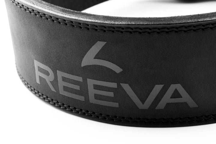 Reeva Lifting Belt van Zwart Leer - Verstelbare RVS Gesp - Aanzicht