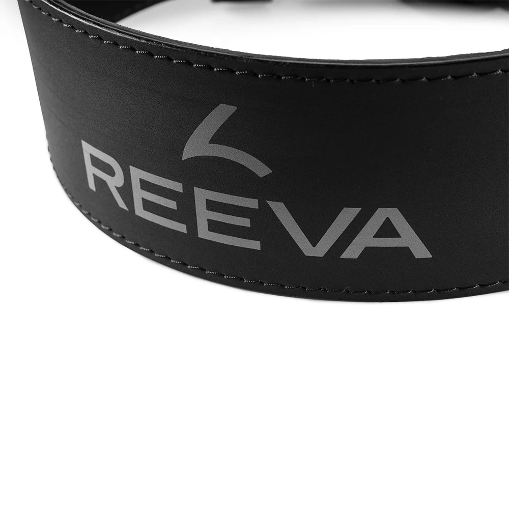 Reeva Lifting Belt van Microfiber Leer - Halterriem - 6 mm - Zwart - Aanzicht
