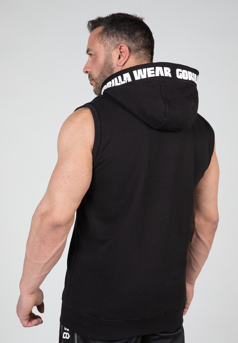 Gorilla Wear Milwaukee Mouwloos Vest met Capuchon - Zwart - Aanzicht