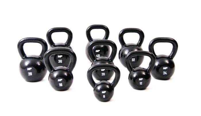 Muscle Power Gietijzeren Kettlebell - Zwart - 8 kg - Aanzicht