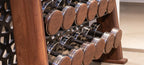 Nohrd Dumbbellset van 36 - Incl. Opbergrek - Walnoot - Detailopname