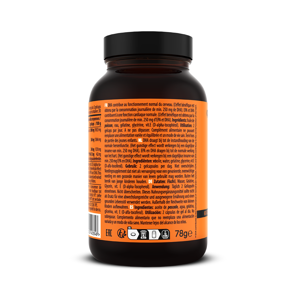QNT Omega 3 - 1000 mg - 60 Gel Capsules - Aanzicht