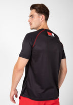 Gorilla Wear Performance T-Shirt - Zwart/Rood - Aanzicht