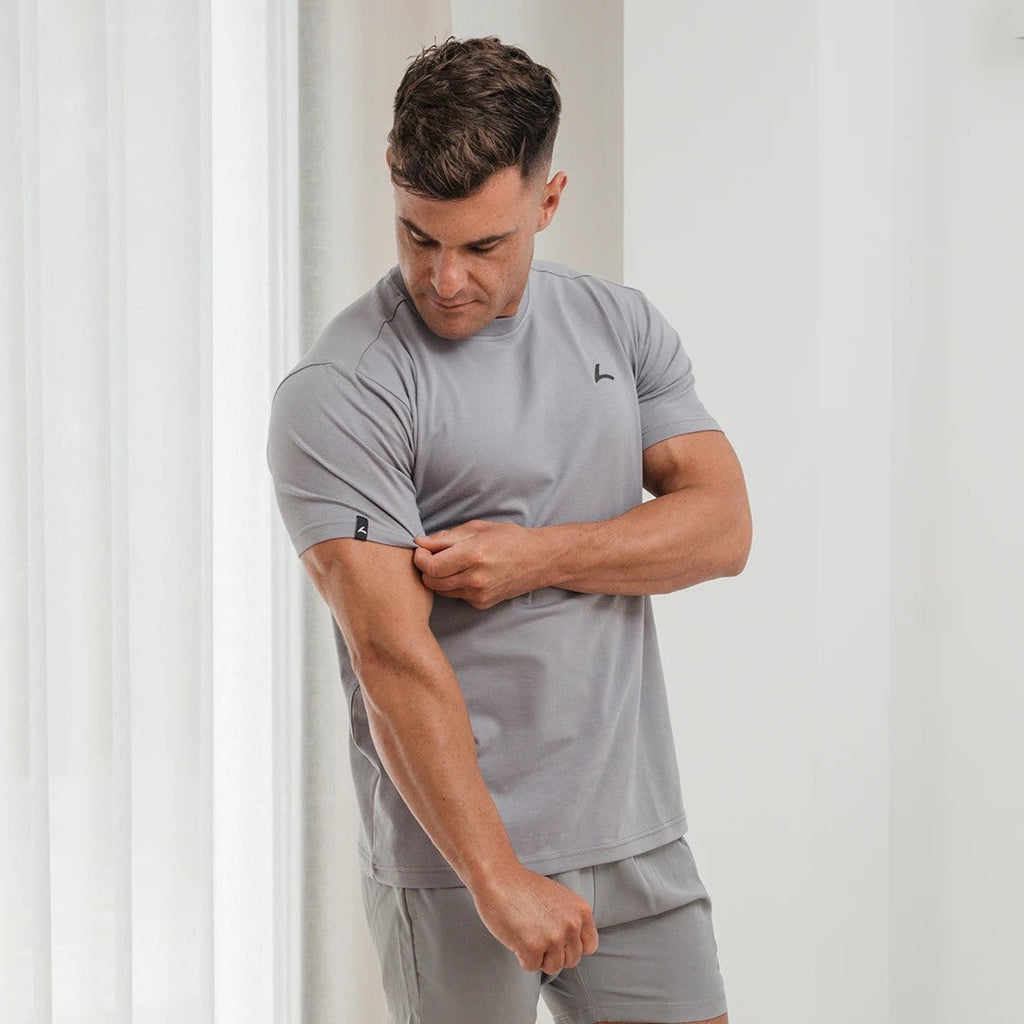 Reeva Premium Active Tee - Sport T-shirt - Licht Grijs - Aanzicht
