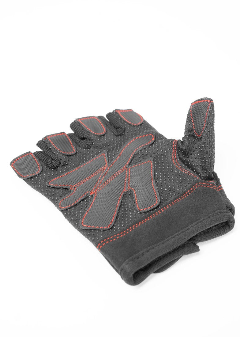 Gorilla Wear Womens Fitness Gloves - Fitness Handschoenen - Zwart/Rode Stiksels - Aanzicht