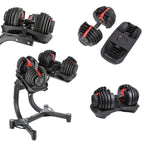 HMS Verstelbare Dumbbell Set met Opbergrek - 2 x 23,8 kg - Aanzicht